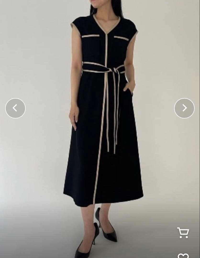 ▼完売✨現行25SS✨エストネーション【38】バイカラー パイピング ワンピース