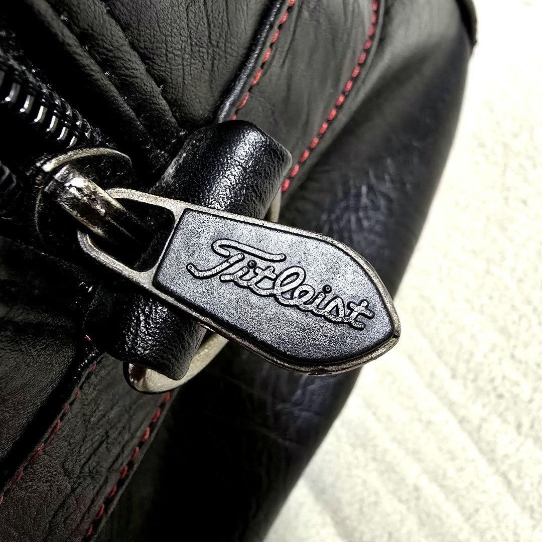 極美品タイトリスト 2way ゴルフバッグ ボストンバッグ レザー 大容量 黒