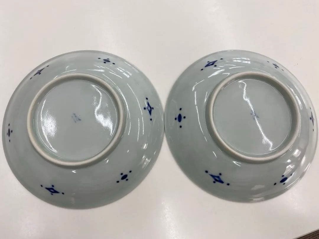 岩永浩 作 染付青海波うさぎ文皿 2枚セット