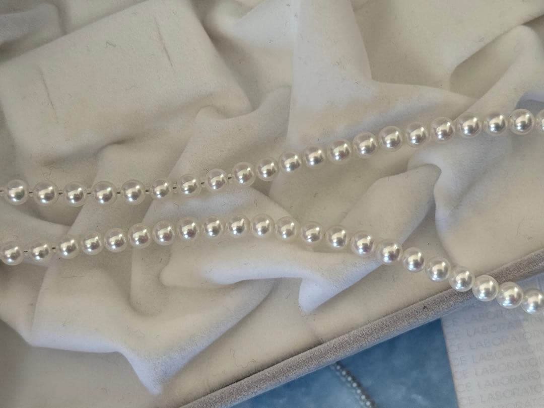 ミ*ル様 高品質美品最強照りオーロラロゼアコヤ真珠ベビーパールネックレス4.5-