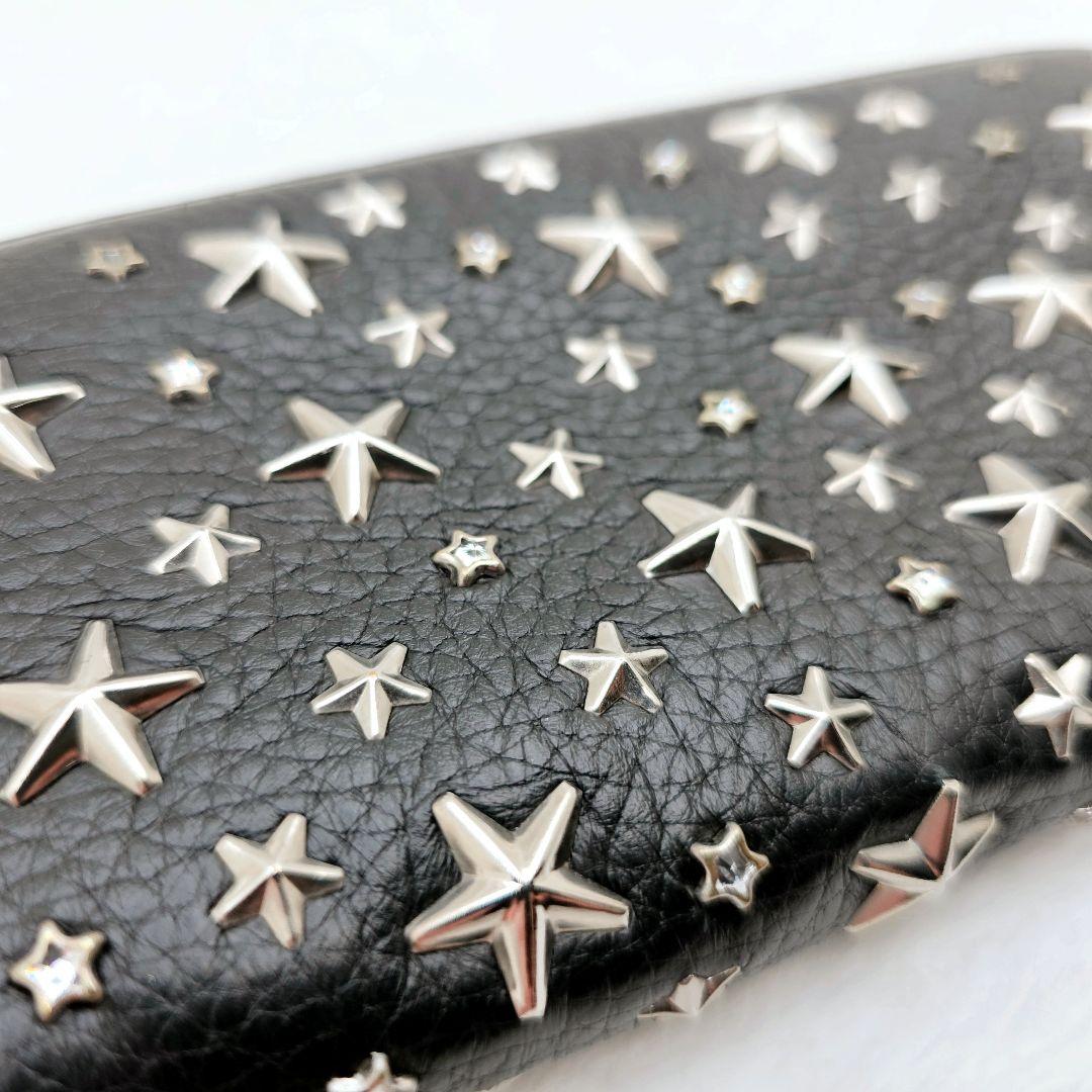 Jimmy Choo FILIPA ラウンドジップ 長財布 スタースタッズ 黒
