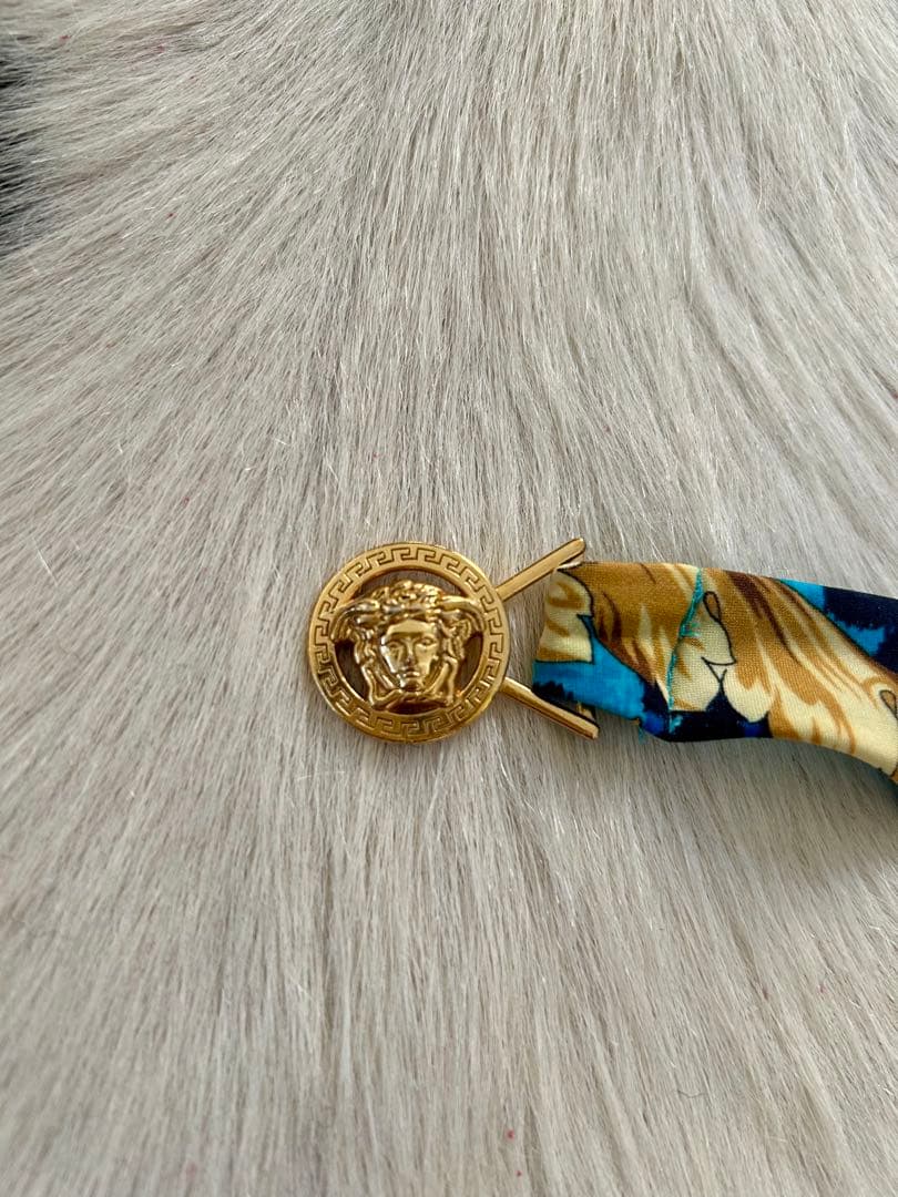 Gianni Versace ヴェルサーチ青と金の花柄　ビキニ　美品　XS/S