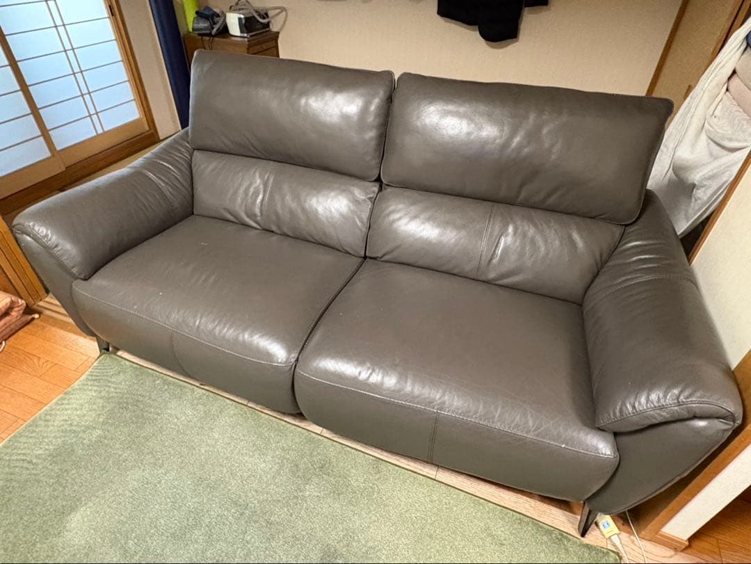 専用　ダークブラウン レザー 2人掛けソファ
