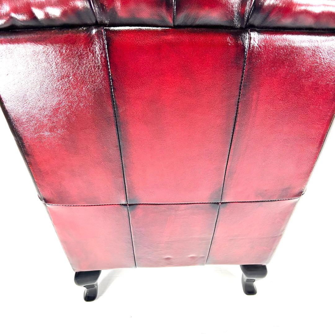 【送料無料】ソファ 本革 1人掛け　ウィングバック チェスターフィールド