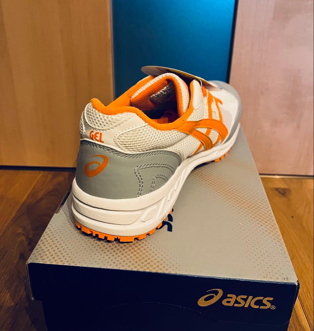 【新品】asics GELシリーズ 安全靴 ホワイト×オレンジ×グレー