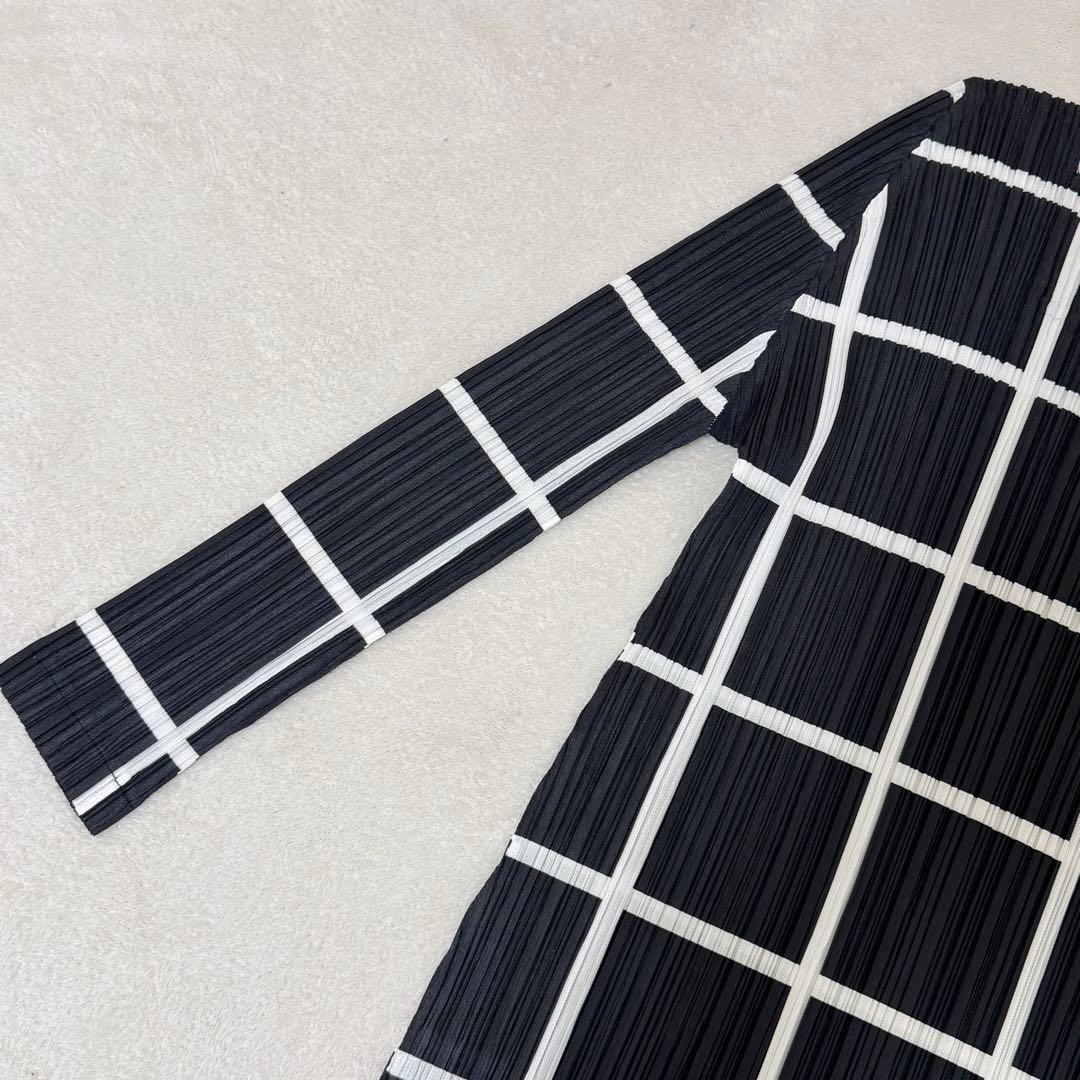 極美品✨PLEATS PLEASE チュニック　長袖　黒　白　Lサイズ