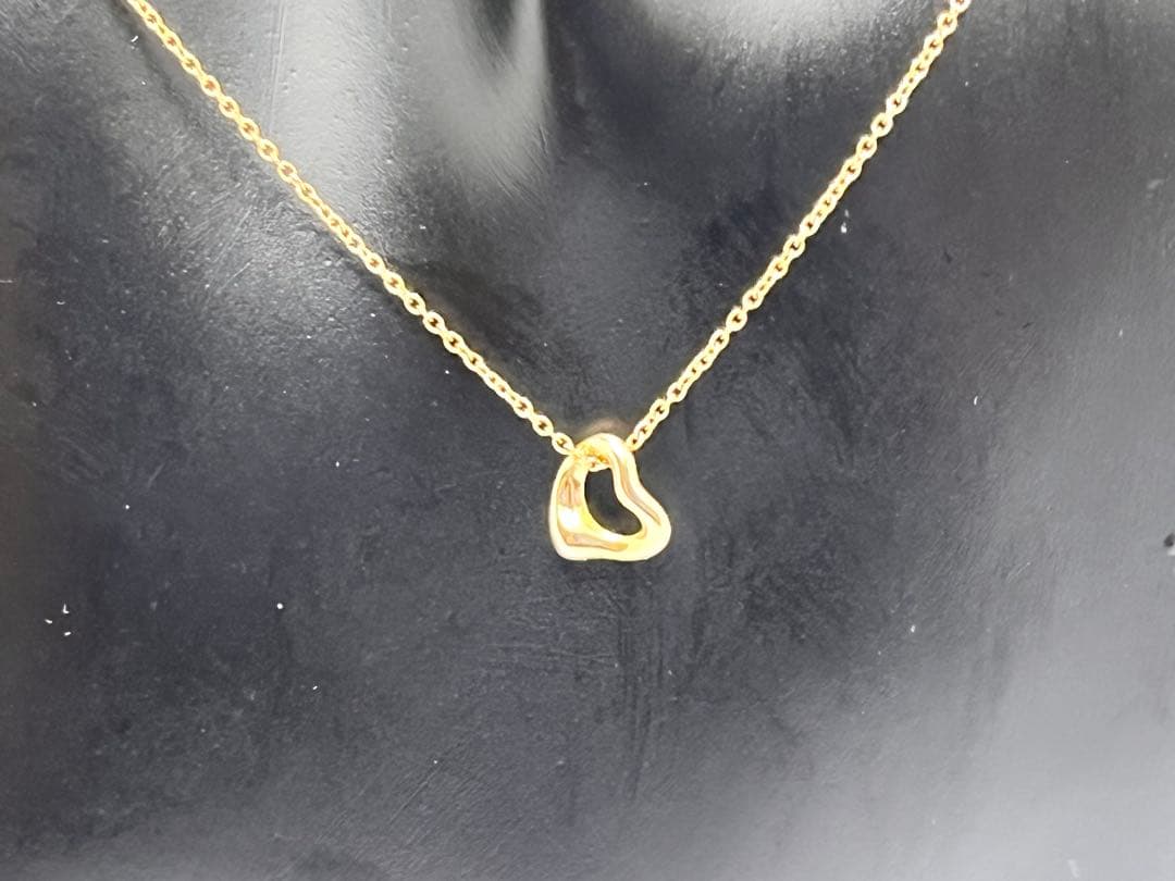c614 美品　ティファニー　オープンハート　ネックレス　750 ゴールドK18