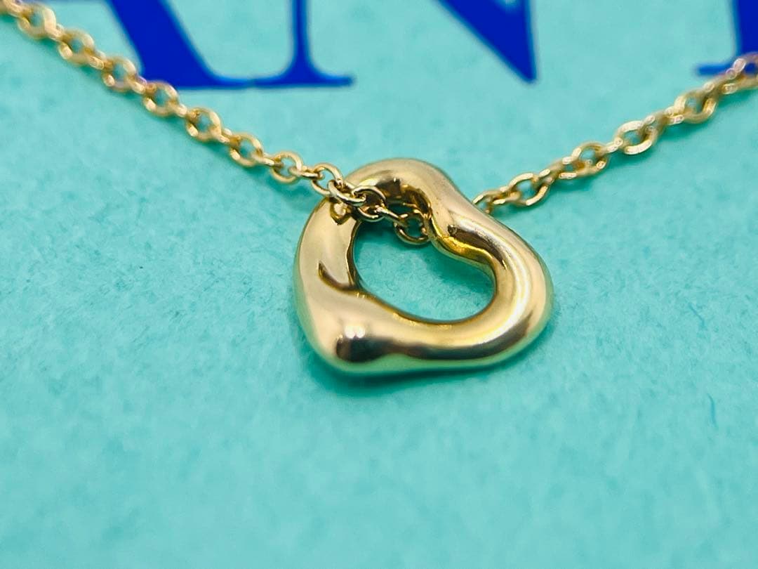 c614 美品　ティファニー　オープンハート　ネックレス　750 ゴールドK18