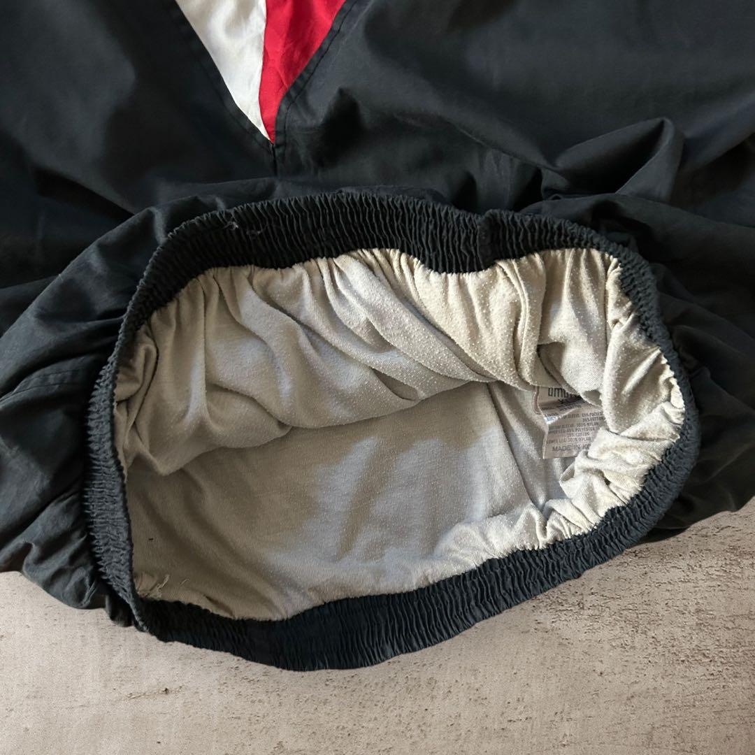 希少90sアンブロUMBROハーフジップナイロンジャケット刺繍ロゴ好配色古着XL