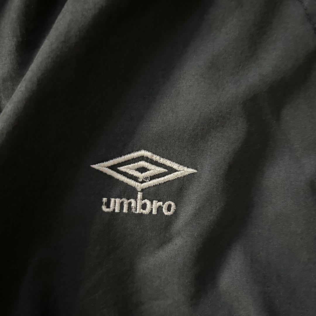 希少90sアンブロUMBROハーフジップナイロンジャケット刺繍ロゴ好配色古着XL