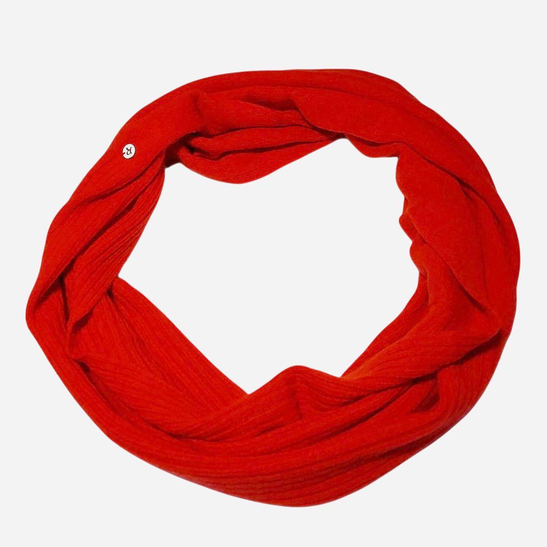 試着のみ！45R✨Rボタン カシミヤ100% スヌード ネックウォーマー アカ