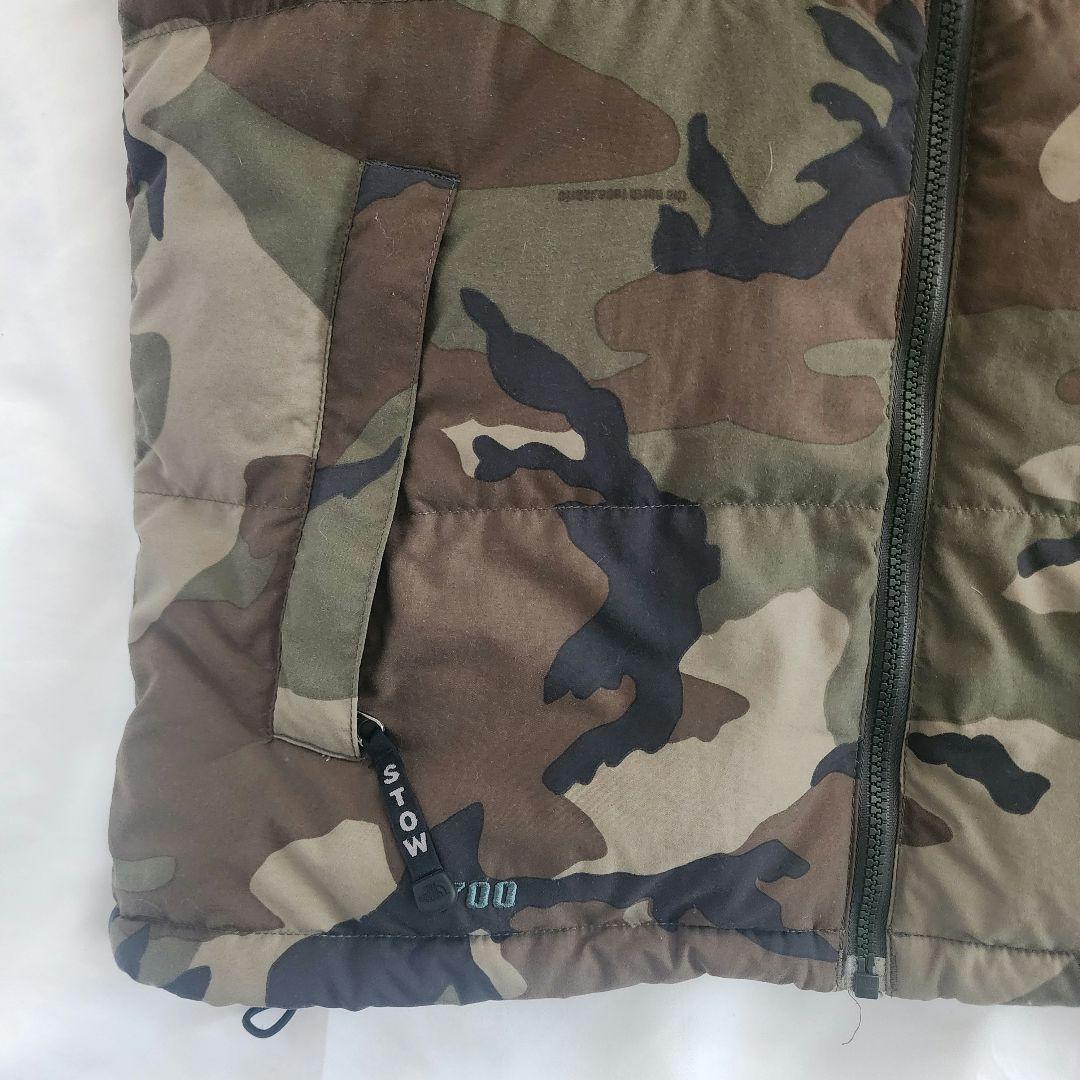 ノースフェイス ヌプシ ダウンベスト 迷彩 カモフラ センターロゴ 刺繍