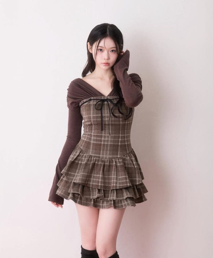 bubbles バブルス check layered onepiece
