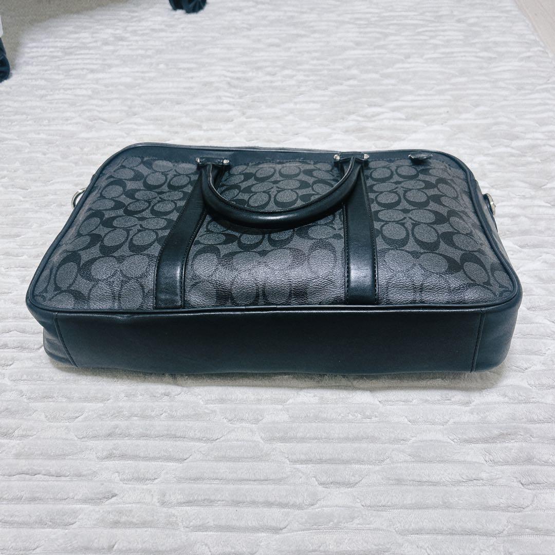 COACH シグネチャー　ビジネスバッグ レザー　グレー　ブラック　メンズ