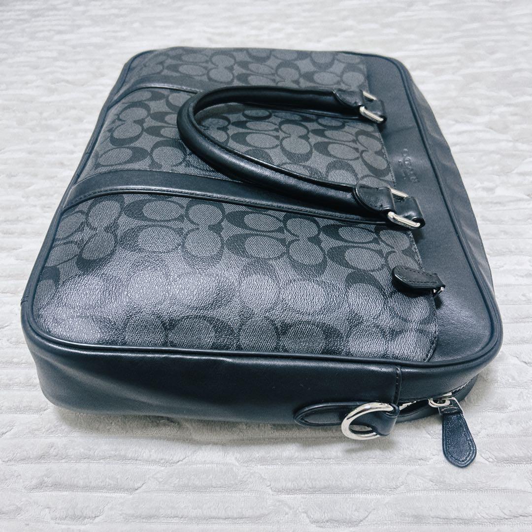 COACH シグネチャー　ビジネスバッグ レザー　グレー　ブラック　メンズ