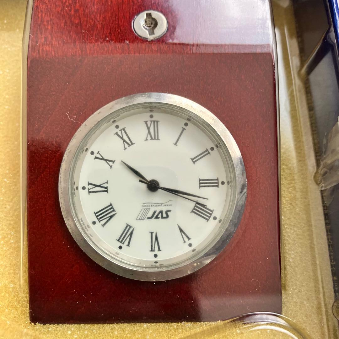 日本エアシステム　JAS 飛行機　機内品　時計　置き時計　ダイキャスト　希少品