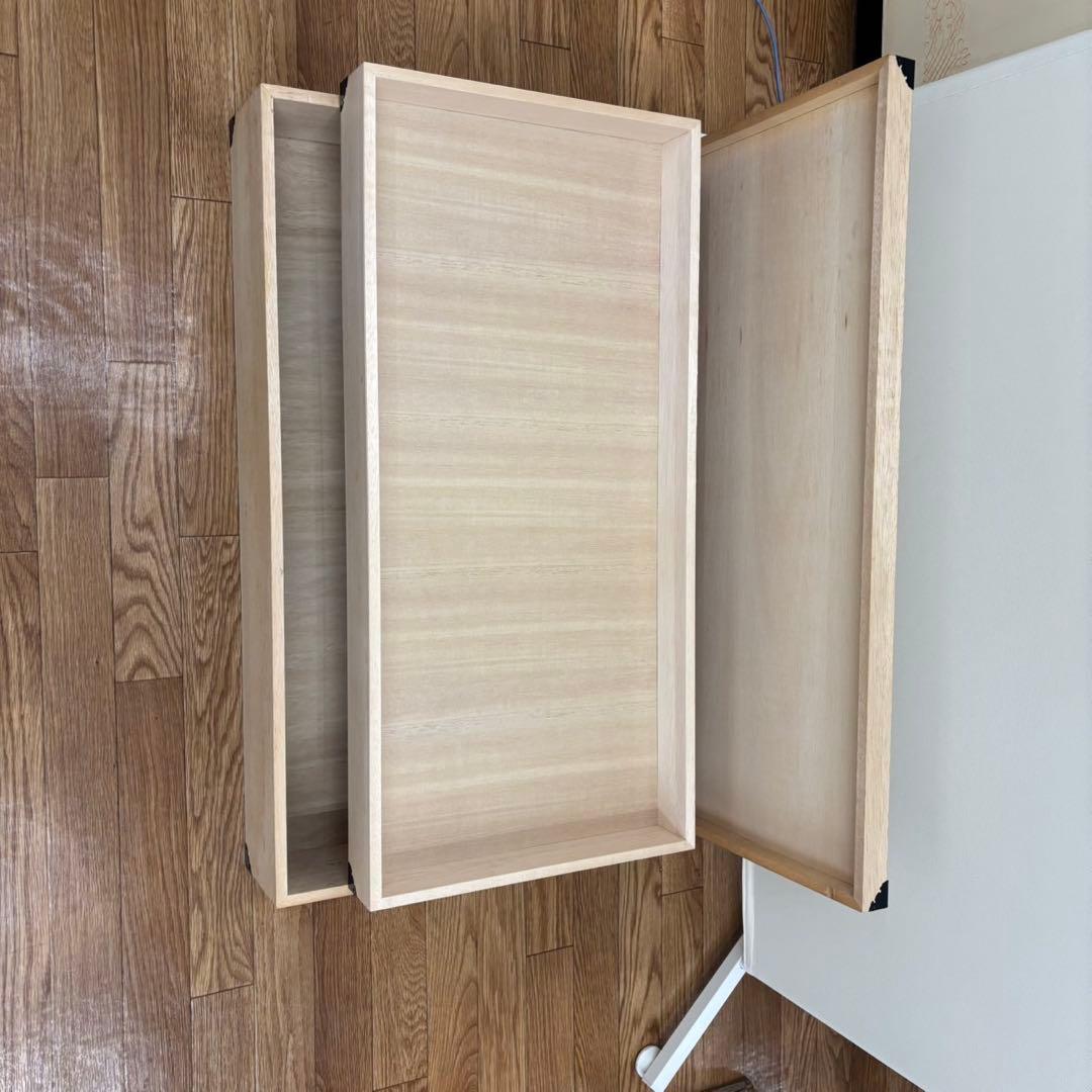 【良品】桐 衣装ケース 2段×2コ スタッキング可能