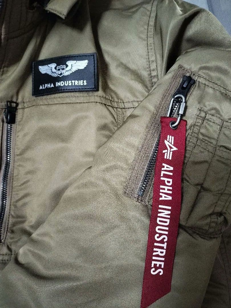 ALPHA カーキ ミリタリージャケット Lサイズ