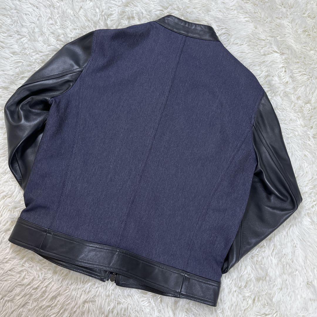 【美品】エンメティ×マッキントッシュ　切替　ジャケット　レザー　デニム　L