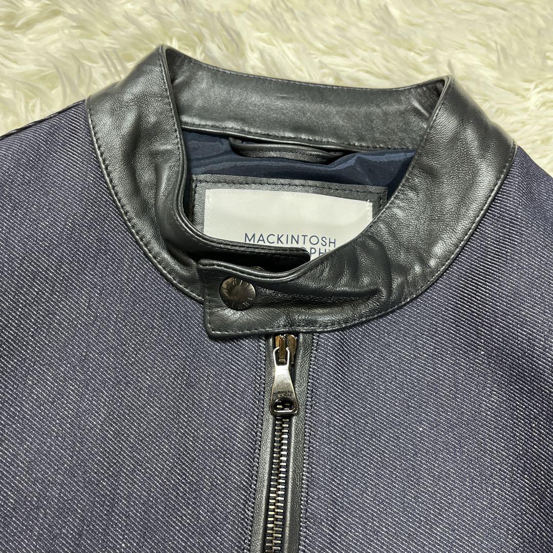 【美品】エンメティ×マッキントッシュ　切替　ジャケット　レザー　デニム　L