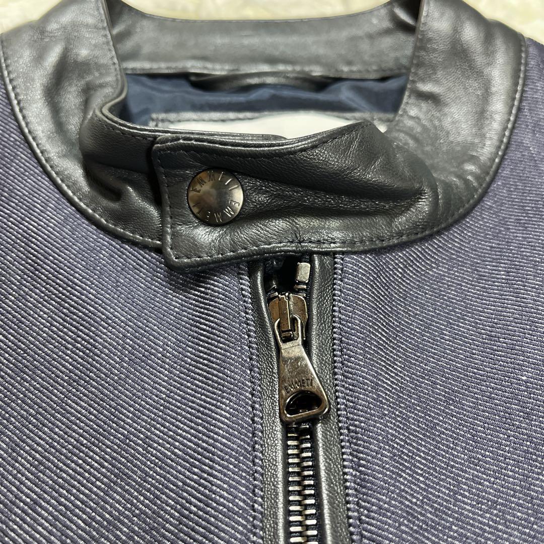 【美品】エンメティ×マッキントッシュ　切替　ジャケット　レザー　デニム　L