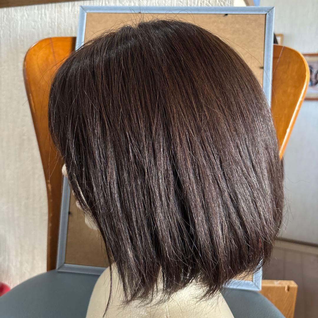 たこ　超美品　医療用　フルウィッグ　ダークブラウン ボブスタイル
