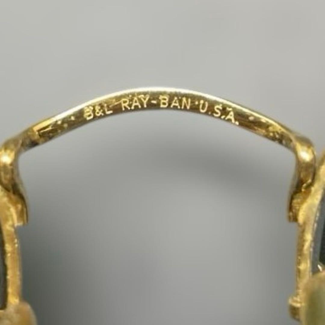 ヴィンテージ　B&L Ray-Ban USA製　ゴールドラウンドサングラス