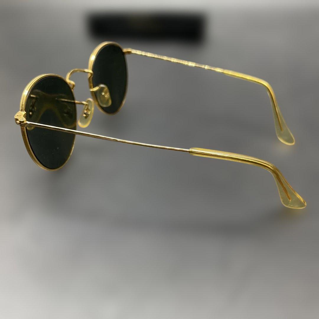 ヴィンテージ　B&L Ray-Ban USA製　ゴールドラウンドサングラス