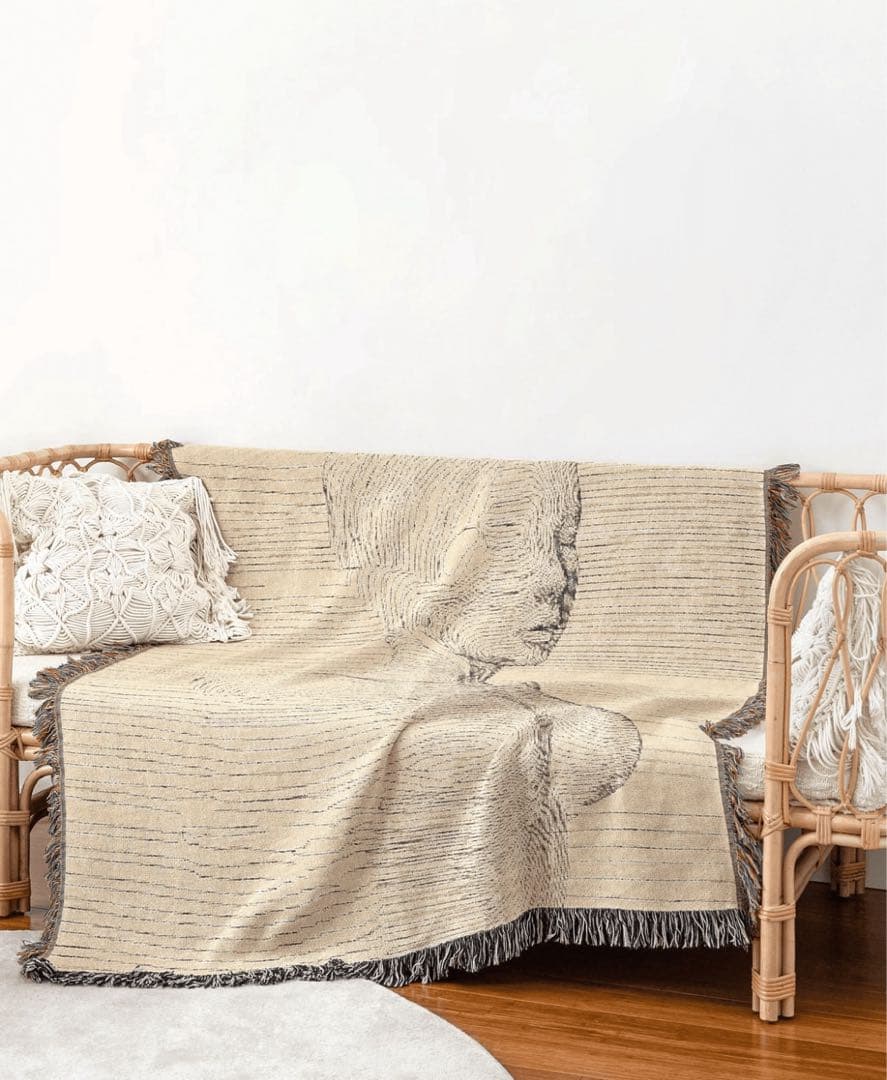 imperf フリンジ付きブランケット、ラグ L