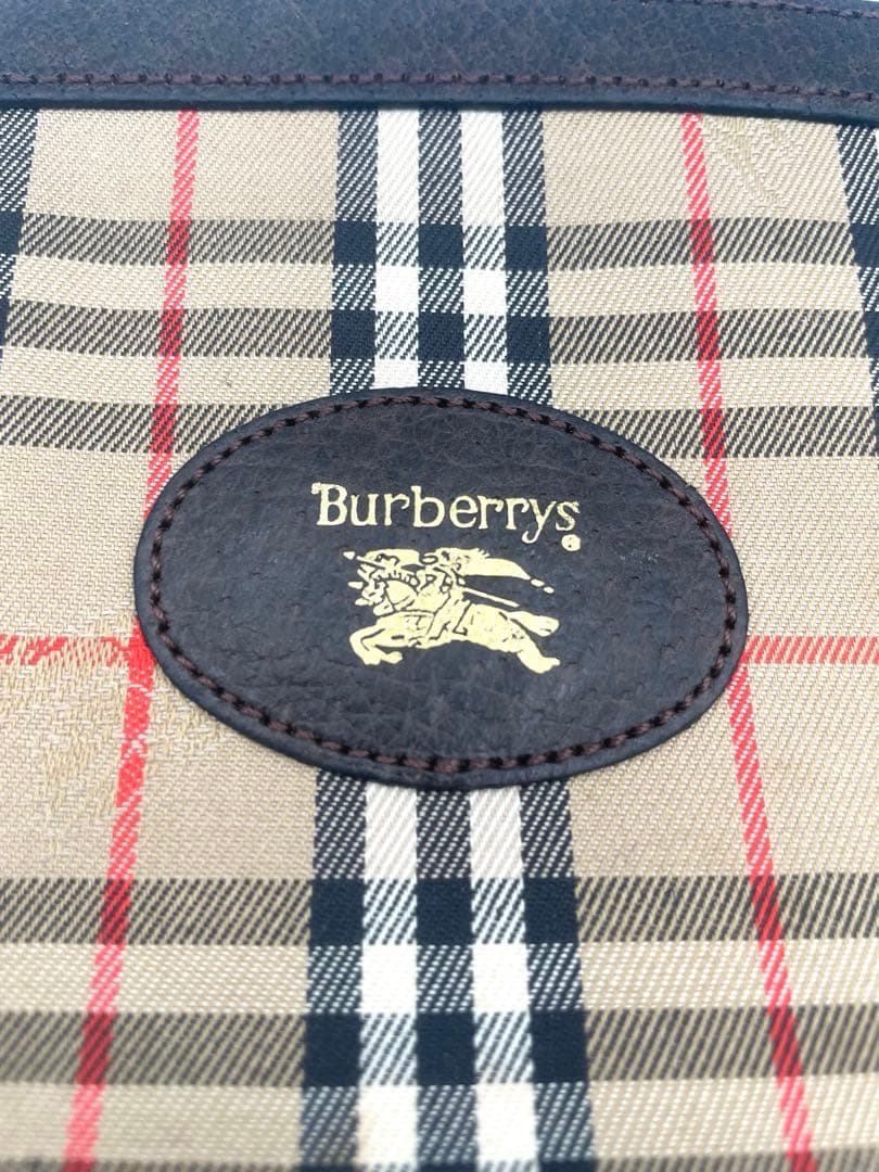美品 BURBERRY バーバリー クラッチバッグ ノバチェック シャドーホース