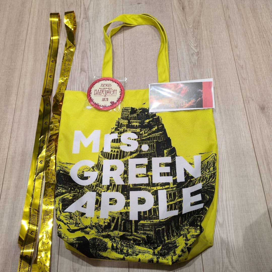 ミセス バベルの塔 トートバッグ 缶バッジ 金テープ×2 ピクチャーチケット