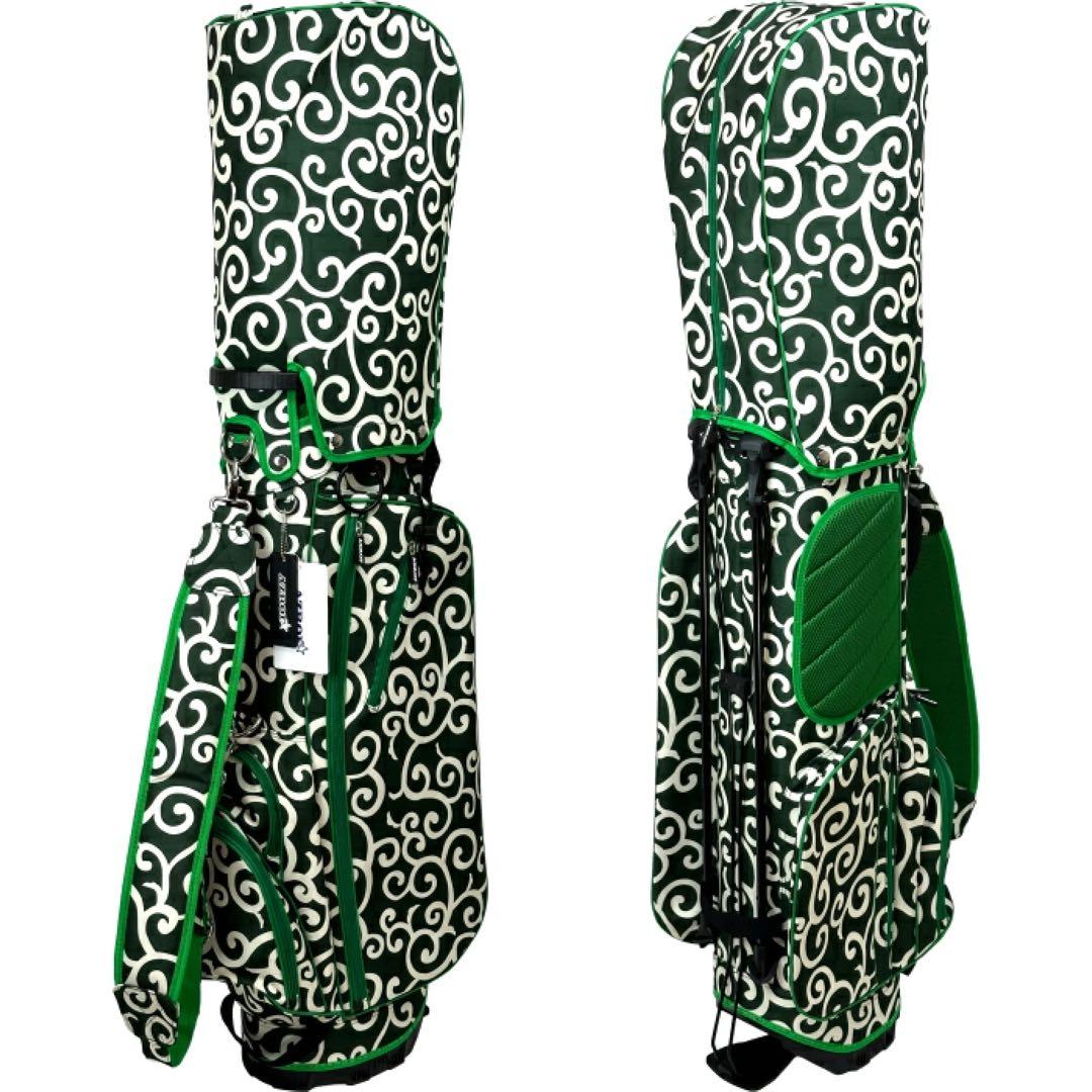 【新品】アズロフ AZ-STCB02 スタンド キャディバッグ 9型 唐草模様