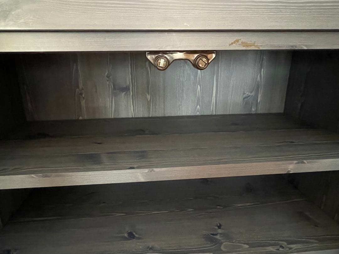 モモナチュラル キッチンカウンター 食器棚 カントリー ブルー