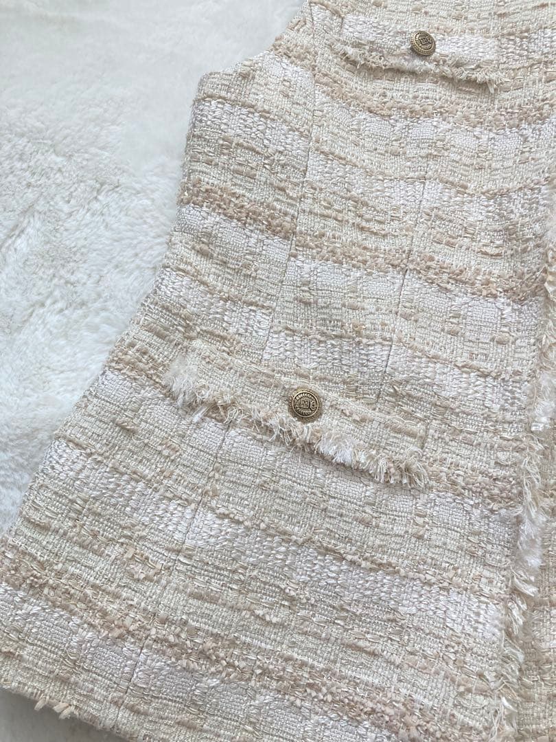 美品✨EPOCA エポカファンシーツィード ノーカラージレ