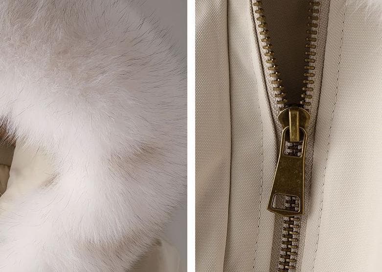 新品 ラビットファーライナーモッズコートフード付きラクーントリミング毛皮ファー