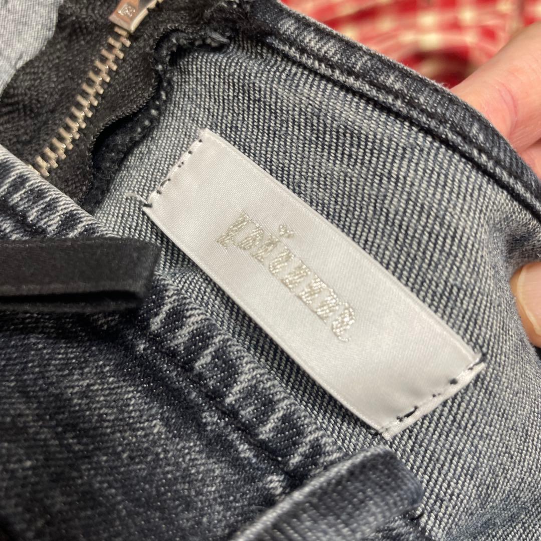 Pium ダークデニム 半袖ミニワンピース