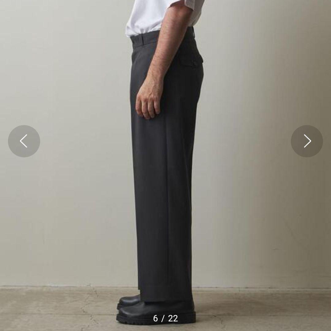 超高級★極美品◎スティーブンアラン　ワイドスラックス　ウール　グレー　М