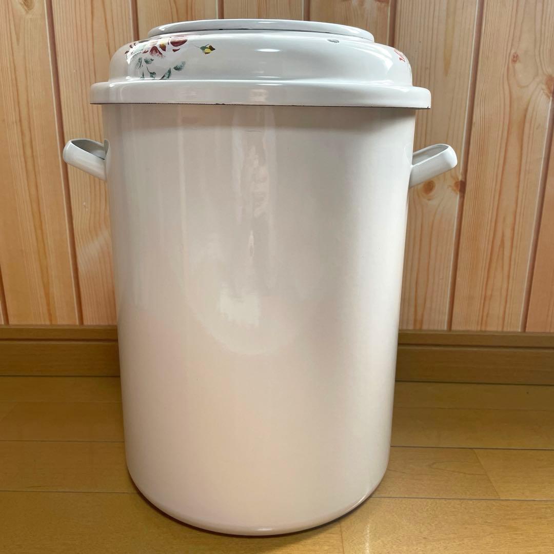 イマン　プリンセスローズ　トラッシュ缶　ホーロー