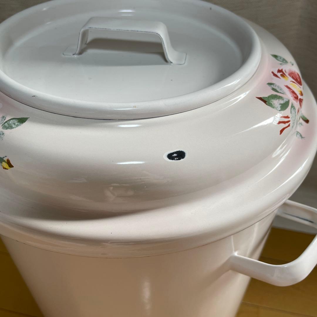 イマン　プリンセスローズ　トラッシュ缶　ホーロー