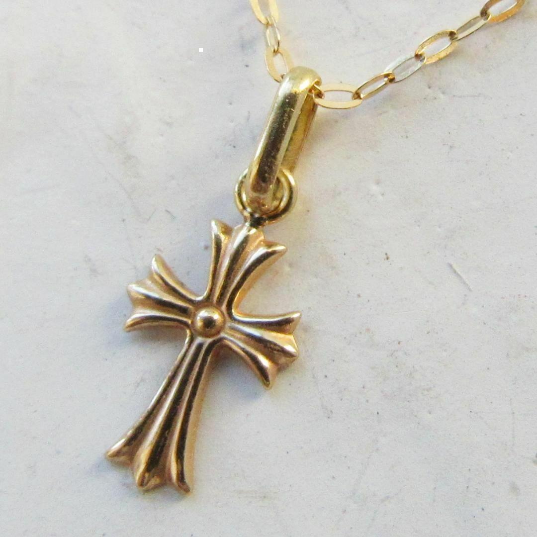 K18 クロス 18K ネックレス トップ 刻印 18金 18KYG
