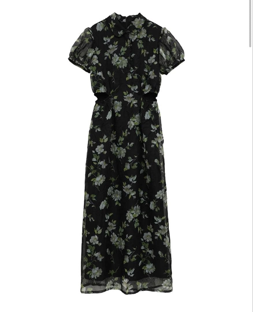 ワンピース SHEER FLOWER MINI PUFF ONEPIECE