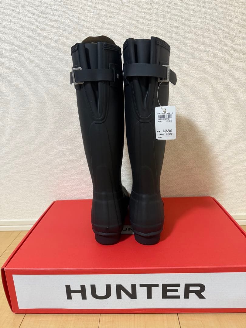 【新品・未使用】HUNTER 長靴 ブラック24cm UK5