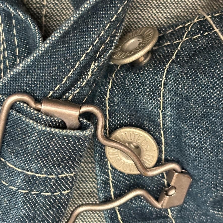 1点もの　希少　EVISE　完売品　オーバーオール　W32 濃紺　デニム