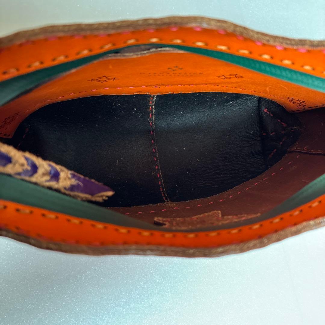 オジャガデザイン カラフルレザーショルダーバッグ