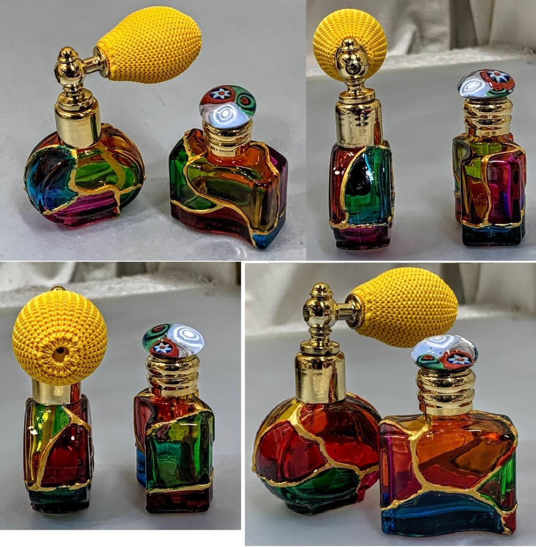イタリア ベネチアン ムラーノ　香水瓶　パフュームボトル　2瓶