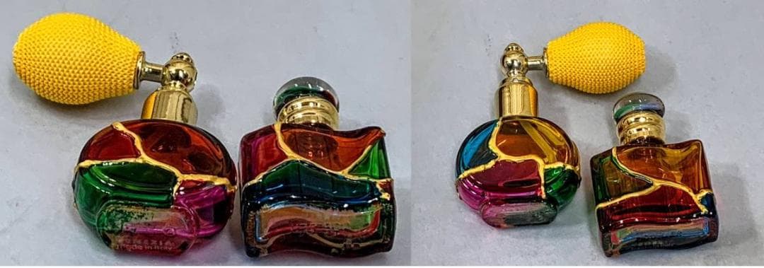 イタリア ベネチアン ムラーノ　香水瓶　パフュームボトル　2瓶