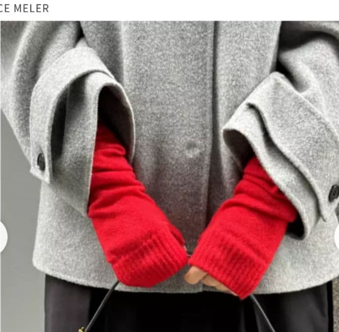 【新品】アソースメレ　アームウォーマー　ロング　レッド　ロンハーマン