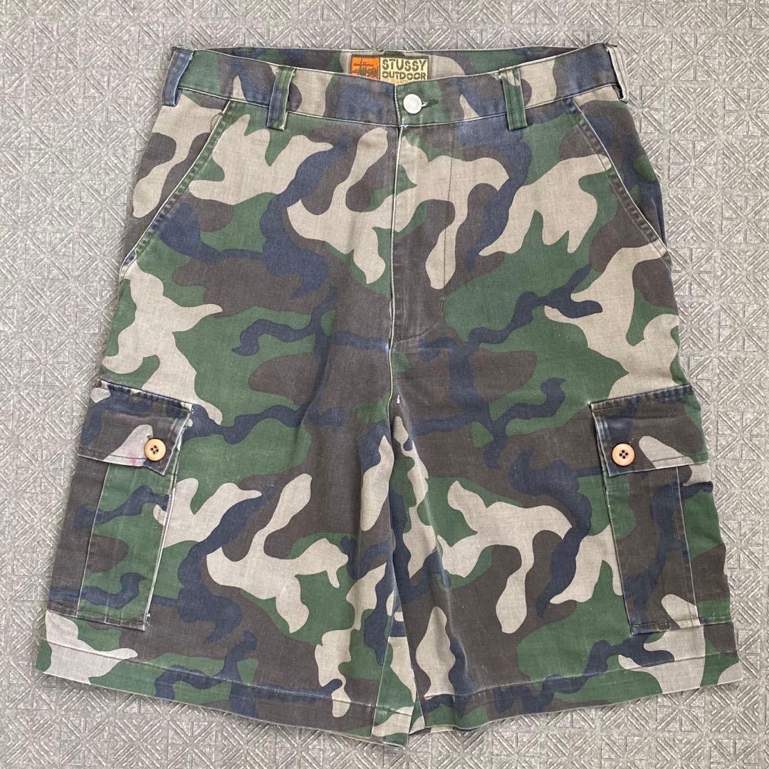 パンツ 1990s old stussy wood camo cargo shorts