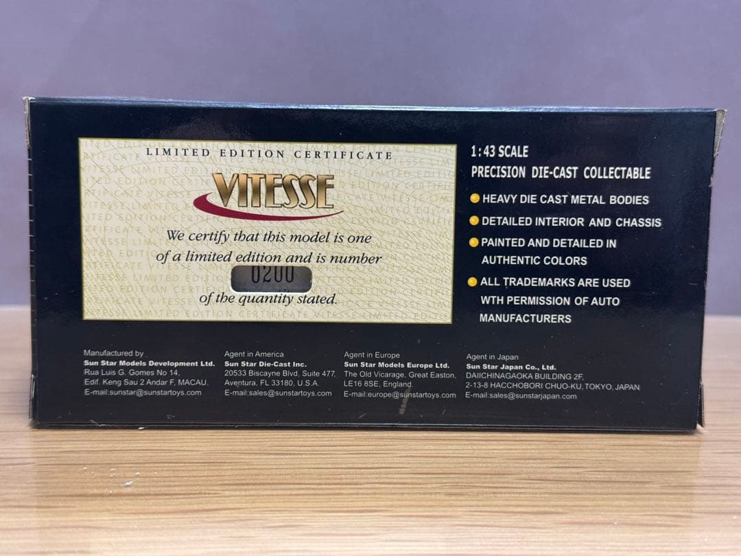 Vitesse 1:43 スケール ミニカー 限定版　ポールスミス
