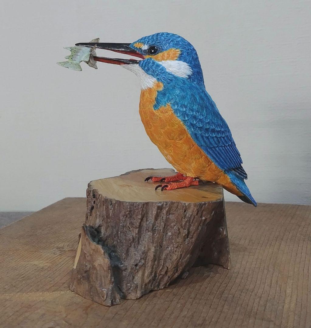 ミニバードカービング　\"カワセミ“